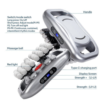 48/66-Head Fascia Gun High Frequency Vibration Body Fascia Massage Gun Back Waist Massager Tool Neck Shoulder Fascia Masajeador