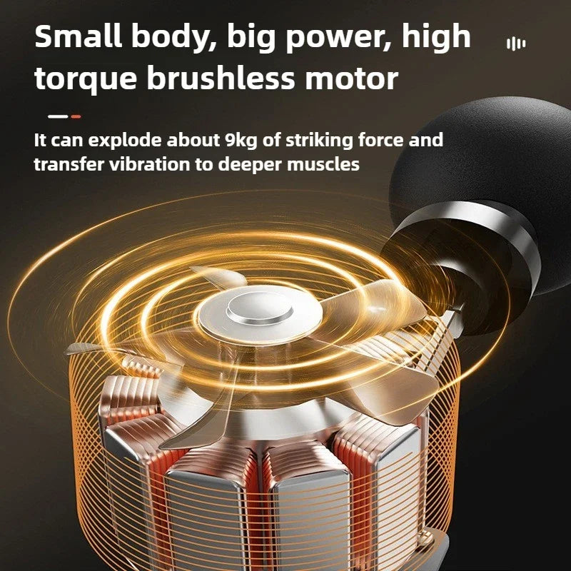 23800RPM Massage Gun, 8.5mm Deep Tissue Percussion Fascia Gun, 4 Heads Electric Muscle Massager for Full Body Relaxation