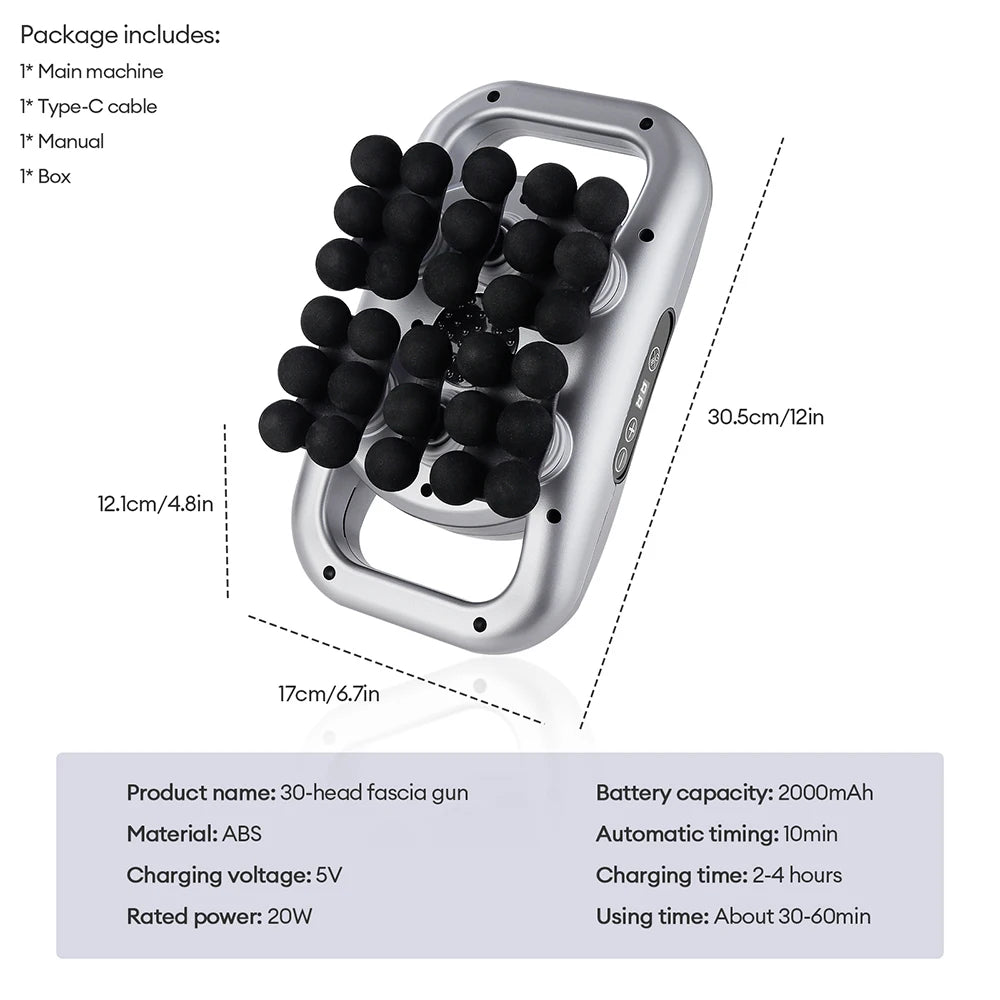 48-Heads Body Massage Gun High-Frequency Vibration Fascia Gun Back Waist Thigh Massager Neck Shoulder Massager Muscle masajeador