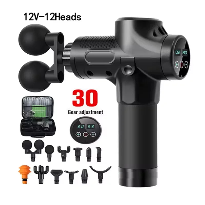30 Level Massage Gun Fascia Deep Muscle Relax Body Neck Massager Electric Fitness Equipment Noise Reduction Male Female