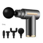 Electric massage gun, 4-piece deep tissue percussion massage tool, relaxes muscles in body parts and relieves pain.
