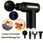 2026Portable Fascial Massage Gun Electric Percussion Pistol Massager With LED Touch Screen4Replaceable Massage Head Rechargeable