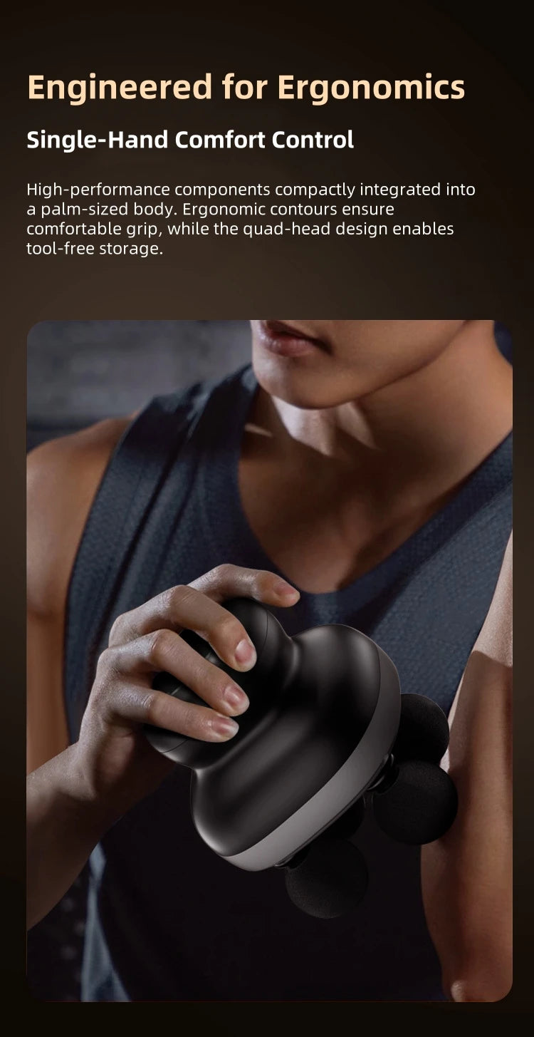4-Heads Handheld Fascia Gun Electric Deep Tissue Body Massager Professional Muscle Massager Tool Portable for Myofascial Release
