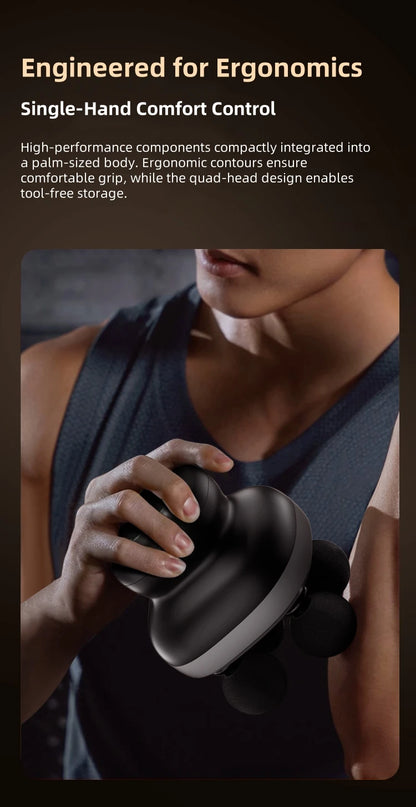 4-Heads Handheld Fascia Gun Electric Deep Tissue Body Massager Professional Muscle Massager Tool Portable for Myofascial Release