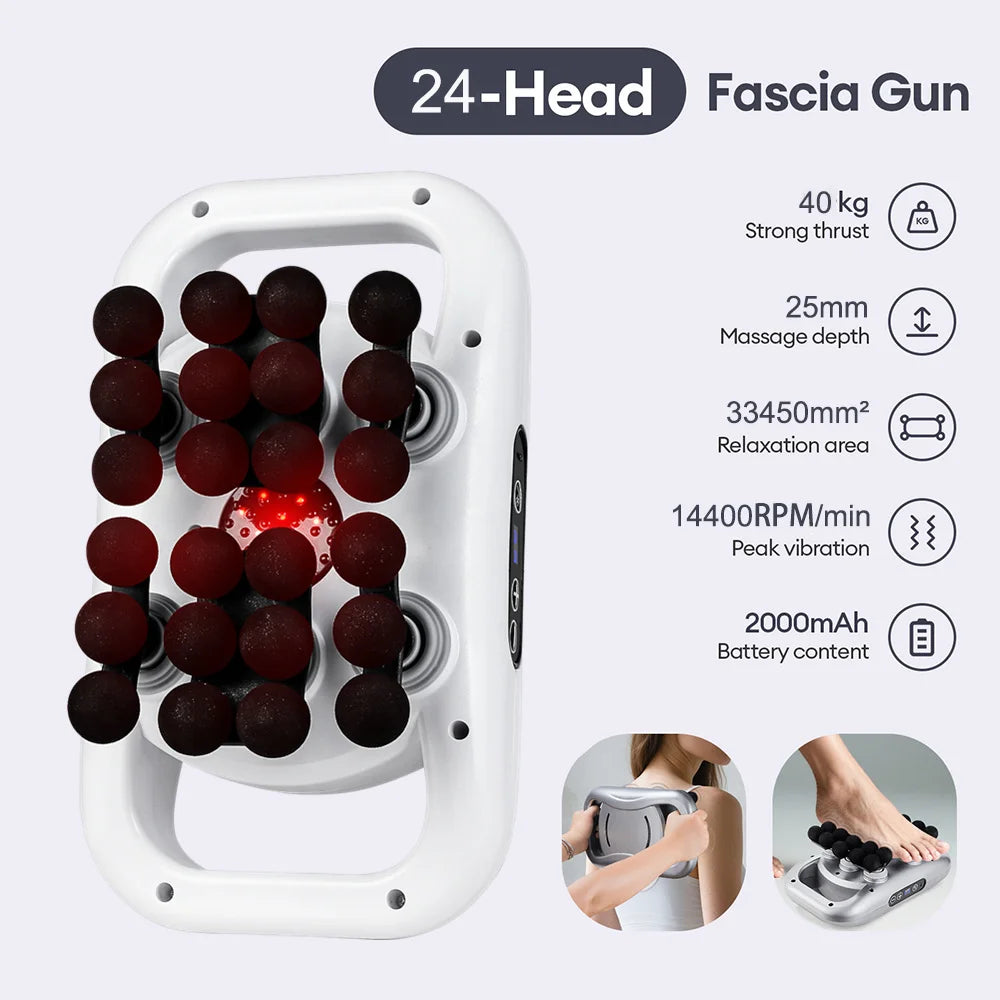 48-Heads Body Massage Gun High-Frequency Vibration Fascia Gun Back Waist Thigh Massager Neck Shoulder Massager Muscle masajeador