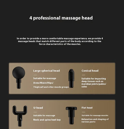 New Products 6 Gears Fascial Gun Double Head Mini Massage Gun Cordless Deep Tissue Vibration Muscle Massage Gun with LED Display