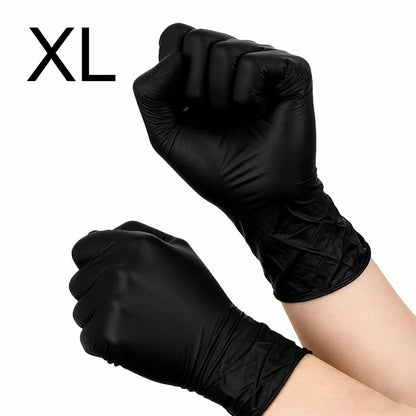 10/60/100PCS Disposable Black Nitrile Gloves Housework Nitrile Gloves Pet Hairdressing Dishwashing Tattoo Hair Washing Tool