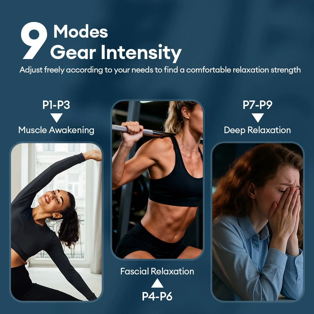 48/66-Head Fascia Gun High Frequency Vibration Body Fascia Massage Gun Back Waist Massager Tool Neck Shoulder Fascia Masajeador