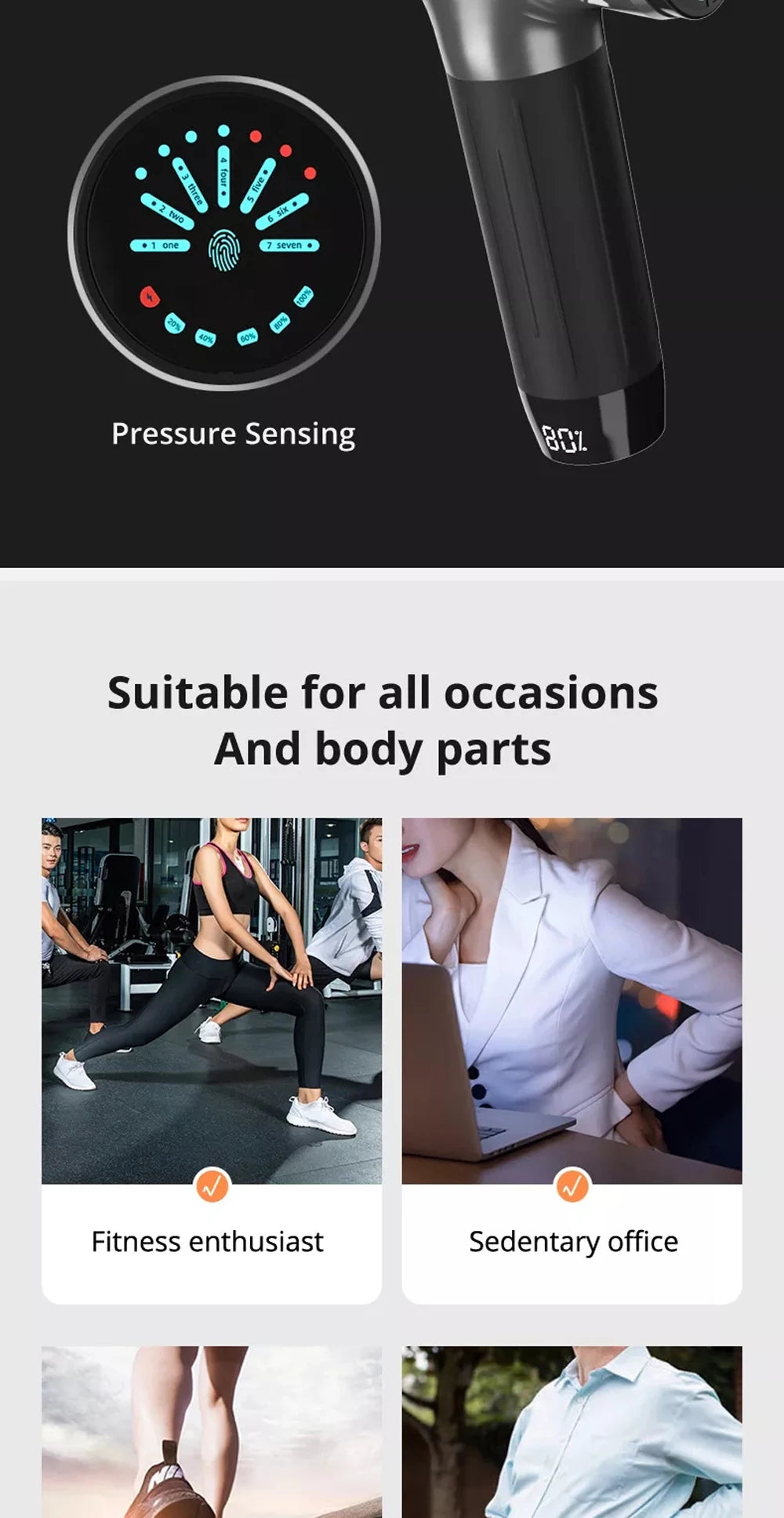 Professional Fascia Gun 4800mAh Deep Tissue Percussion Vibrat Massage Gun Fitness Back And Neck Muscle Relaxation Massager