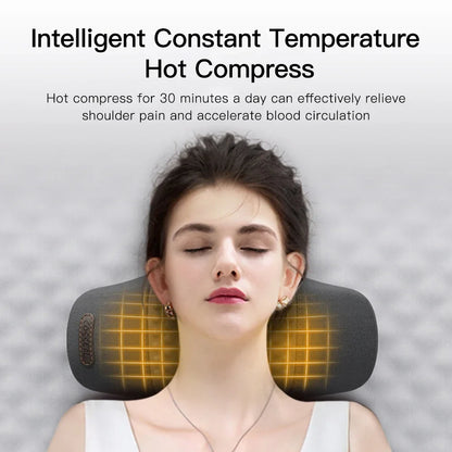 Electric Neck Massager Pillow Cervical Stretcher Heating Vibration Massage Back Traction Orthopedic Sleeping Pillows Support