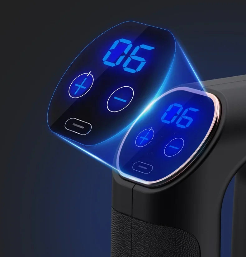 New Products 6 Gears Fascial Gun Double Head Mini Massage Gun Cordless Deep Tissue Vibration Muscle Massage Gun with LED Display