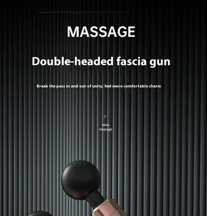 New Products 6 Gears Fascial Gun Double Head Mini Massage Gun Cordless Deep Tissue Vibration Muscle Massage Gun with LED Display