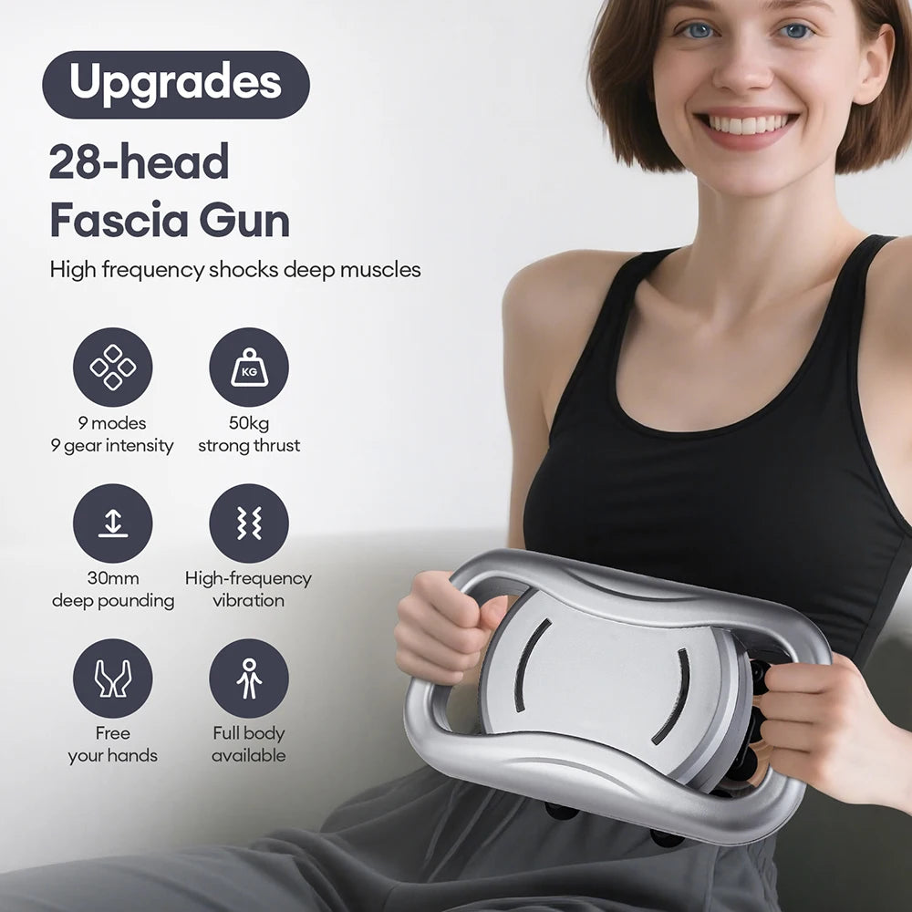 48-Heads Body Massage Gun High-Frequency Vibration Fascia Gun Back Waist Thigh Massager Neck Shoulder Massager Muscle masajeador