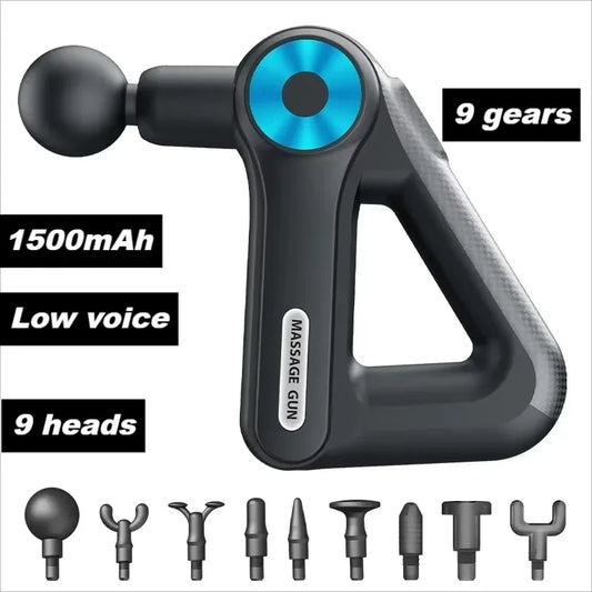 Mini Triangular Fascia Gun Neck Cervical spine Massage With 9 Massage Heads 9 Levels of Adjustable Strength Low Noise