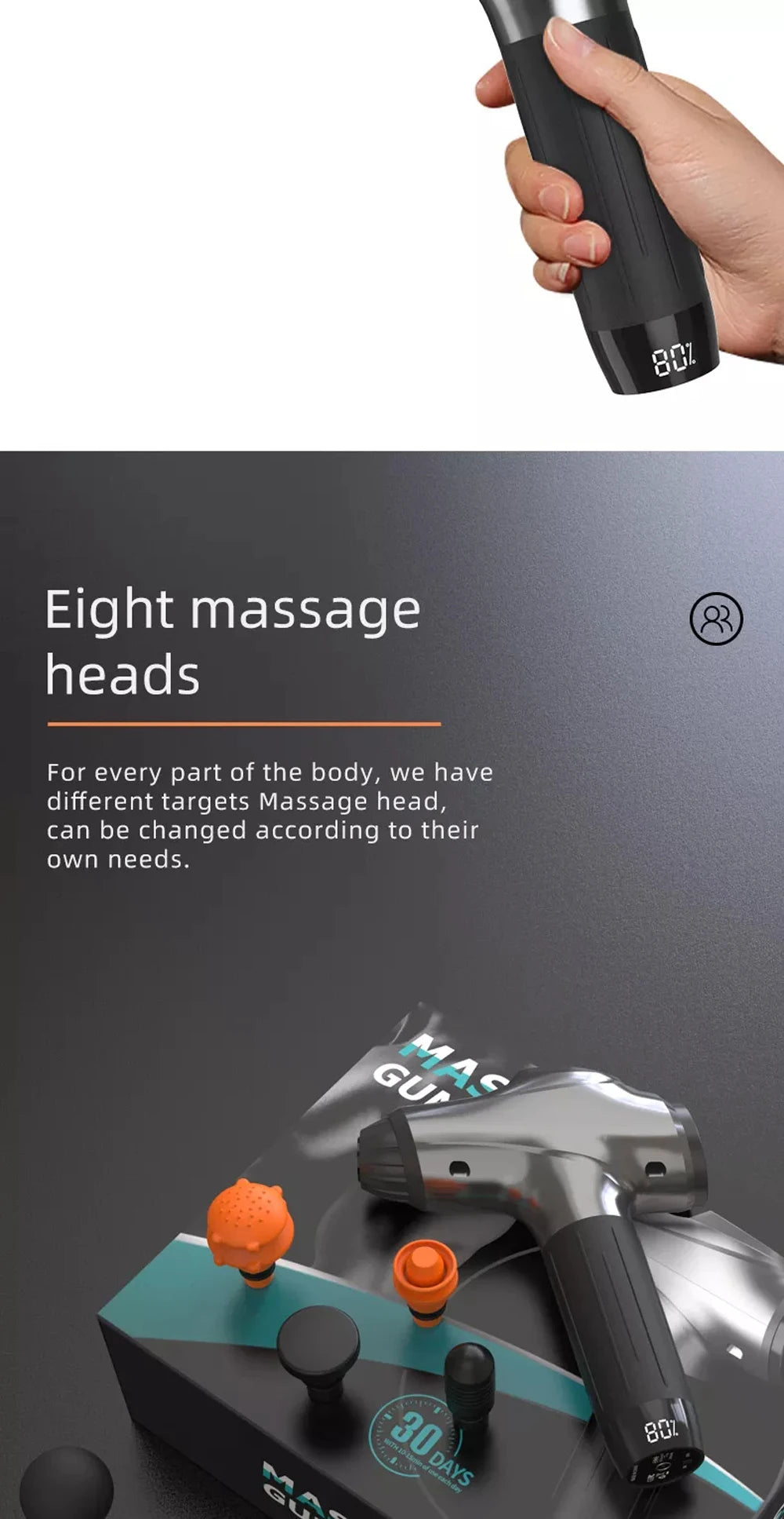 Professional Fascia Gun 4800mAh Deep Tissue Percussion Vibrat Massage Gun Fitness Back And Neck Muscle Relaxation Massager