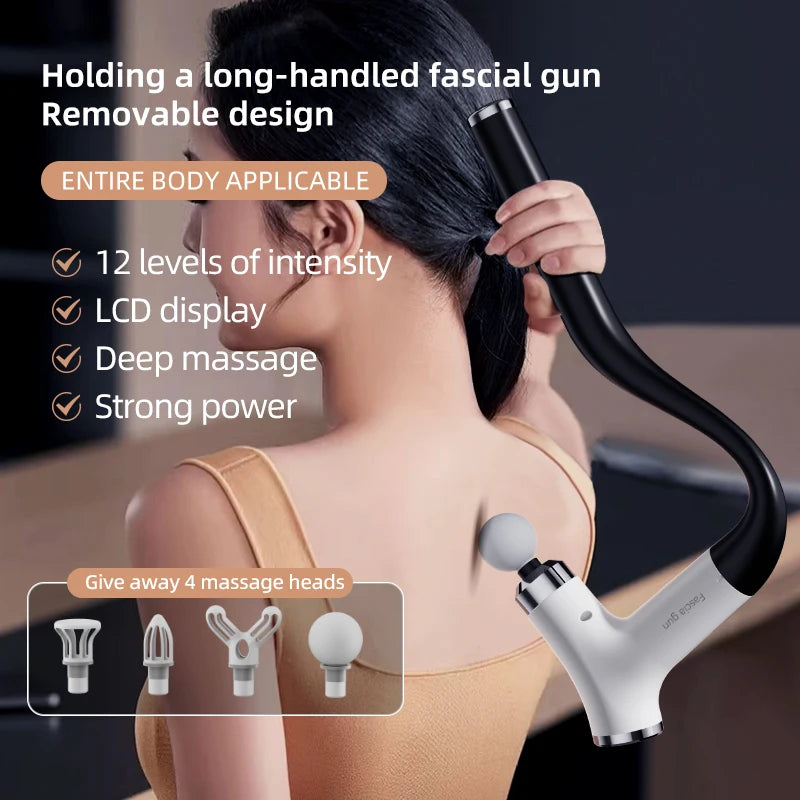 Multifunctional Intelligent Massage Gun Detachable Handheld Long-Handled Elbow Fascia Muscle Relaxation Massager for Home Use