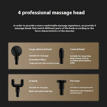 New Products 6 Gears Fascial Gun Double Head Mini Massage Gun Cordless Deep Tissue Vibration Muscle Massage Gun with LED Display
