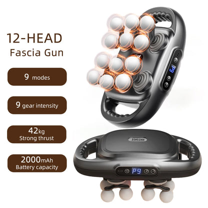 12-Head Fascia Gun High-Frequency Vibration Body Massage Gun Back and Waist Massager Neck Shoulder Massager Muscle masajeador