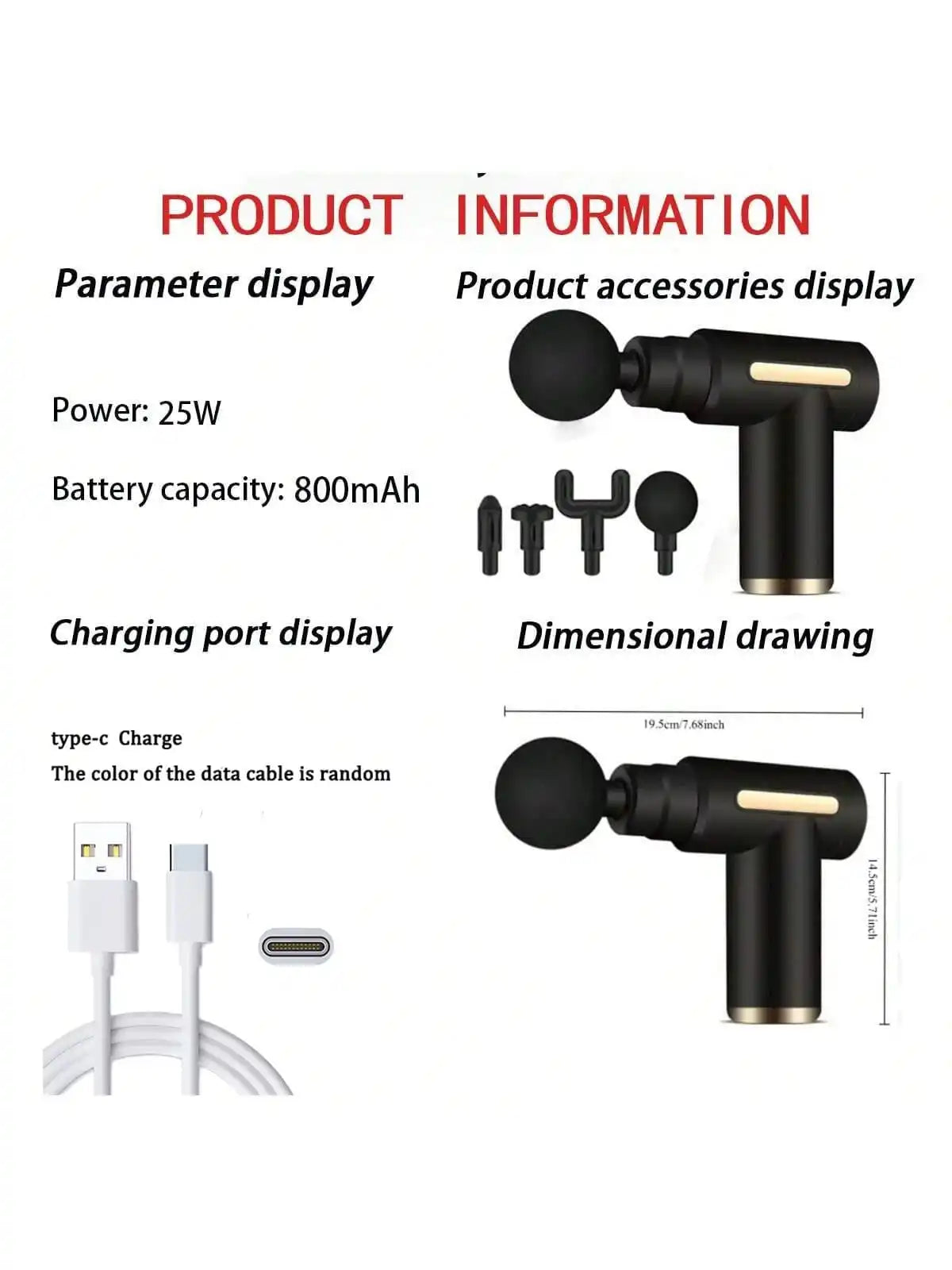 2026 Portable Muscle Massage Gun For Body Massage, With Led Touch Screen, Speed Adjustment, Rechargeable