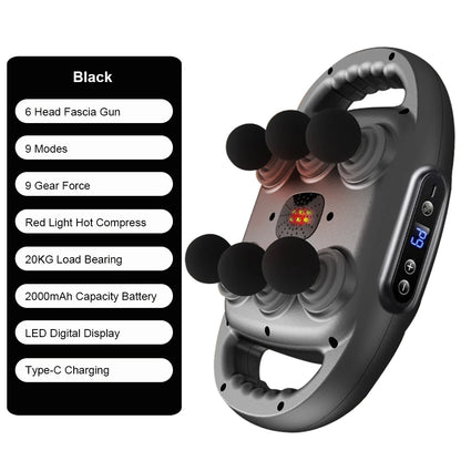 Fascia Gun 6 Heads Massage Gun Muscle Relaxation Electric Massager Deep Tissue Muscle for Pain Relief for the Whole Body
