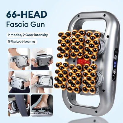 48/66-Head Fascia Gun High Frequency Vibration Body Fascia Massage Gun Back Waist Massager Tool Neck Shoulder Fascia Masajeador