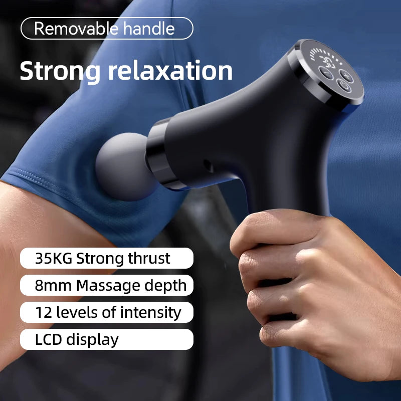 Multifunctional Intelligent Massage Gun Detachable Handheld Long-Handled Elbow Fascia Muscle Relaxation Massager for Home Use
