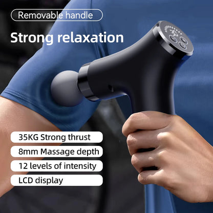 Multifunctional Intelligent Massage Gun Detachable Handheld Long-Handled Elbow Fascia Muscle Relaxation Massager for Home Use