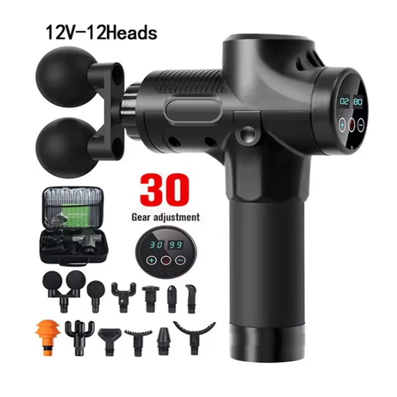 30 Level Massage Gun Fascia Deep Muscle Relax Body Neck Massager Electric Fitness Equipment Noise Reduction Male Female