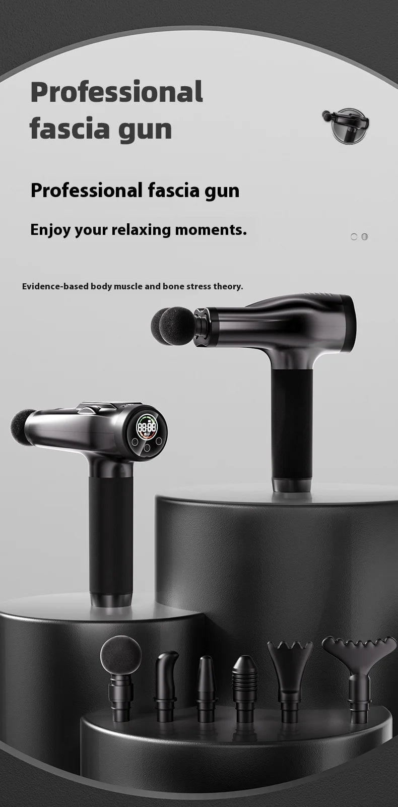 Double Head Handheld Mini Massager Gun with Deep Tissue Percussion Muscle Massage Gun Multifunctional Rechargeable Fascial Gun