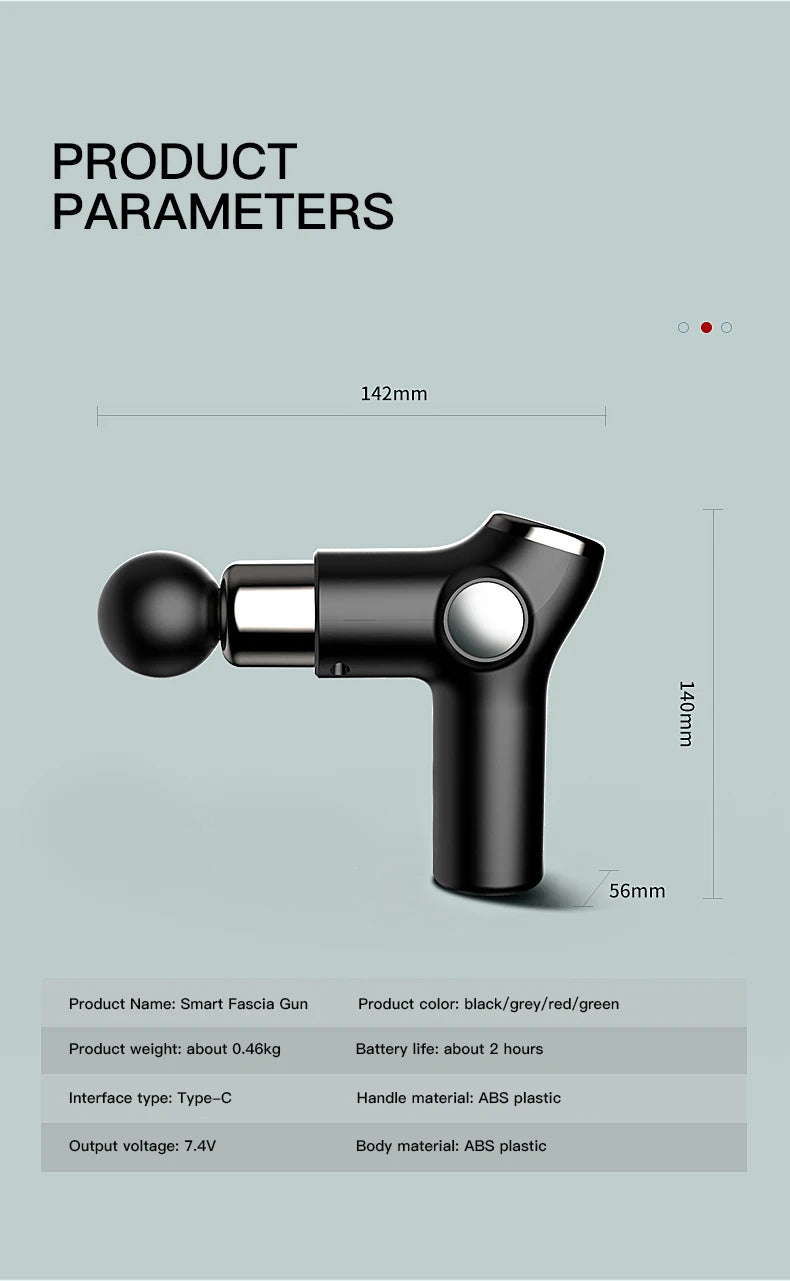 Kh515 Mini Fascia Gun Lcd Portable Muscle Massage Meridian Health Care Sports Relaxation Muscle Gun Electric Fitness Massager