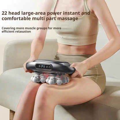 Cordless 22 Head Massage Gun High Frequency Vibration 9 Speed Levels Deep Relaxation for Back Neck Shoulder Legs