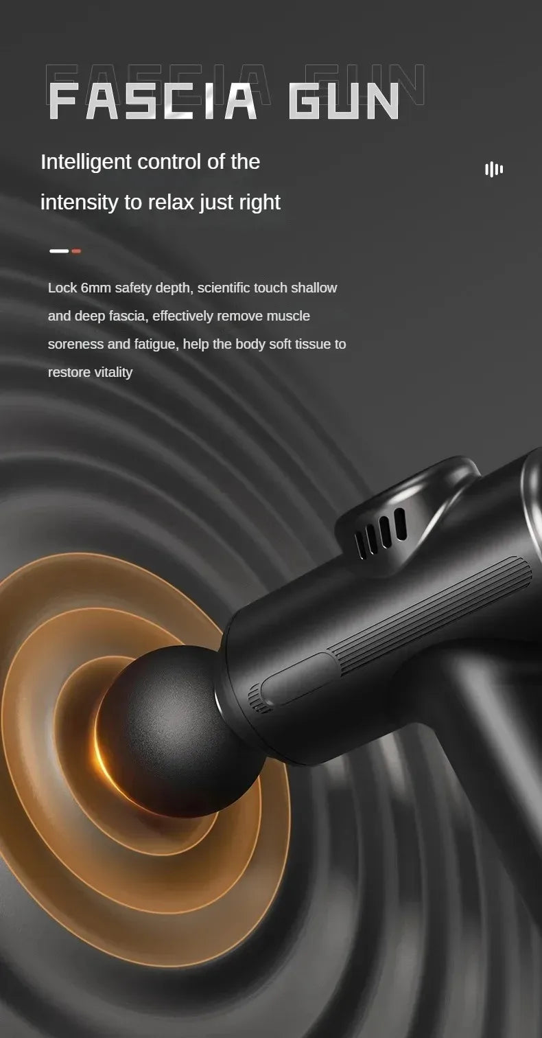 23800RPM Massage Gun, 8.5mm Deep Tissue Percussion Fascia Gun, 4 Heads Electric Muscle Massager for Full Body Relaxation