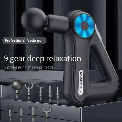 Mini Triangular Fascia Gun Neck Cervical spine Massage With 9 Massage Heads 9 Levels of Adjustable Strength Low Noise