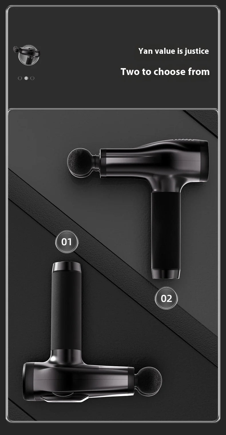 Double Head Handheld Mini Massager Gun with Deep Tissue Percussion Muscle Massage Gun Multifunctional Rechargeable Fascial Gun