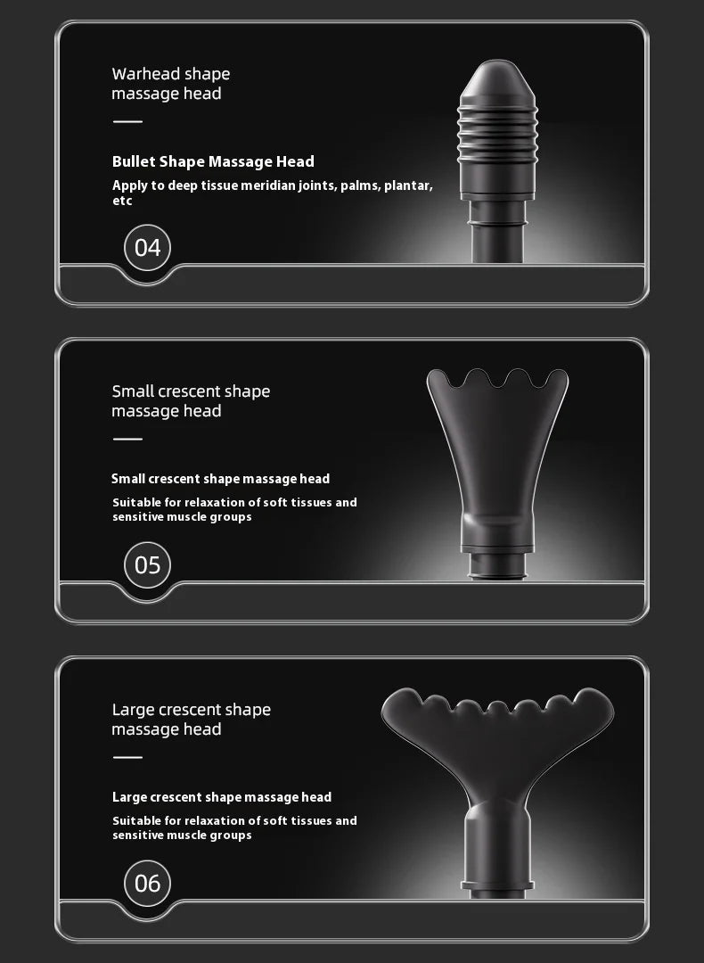 Double Head Handheld Mini Massager Gun with Deep Tissue Percussion Muscle Massage Gun Multifunctional Rechargeable Fascial Gun