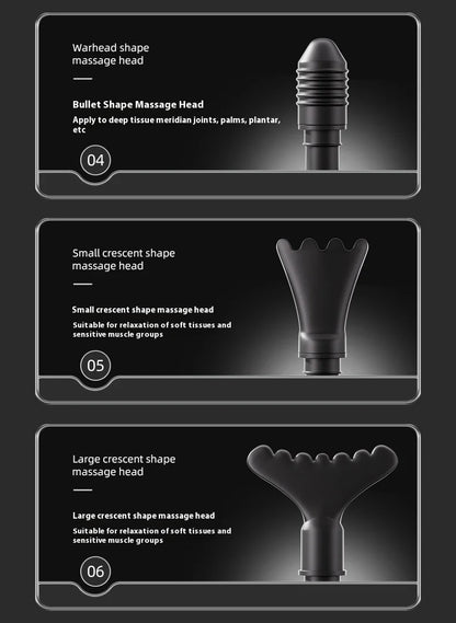 Double Head Handheld Mini Massager Gun with Deep Tissue Percussion Muscle Massage Gun Multifunctional Rechargeable Fascial Gun