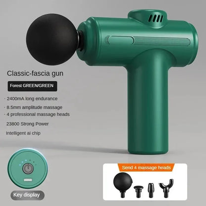 23800RPM Massage Gun, 8.5mm Deep Tissue Percussion Fascia Gun, 4 Heads Electric Muscle Massager for Full Body Relaxation