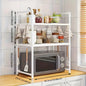 New Year: Heavy-Duty Adjustable/Stackable/Foldable Telescopic Upright Storage Rack/Microwave Stand - Multiple Models Available, Sturdy Metal Countertop Rack with Upper and Lower Shelves, Space-Saving Microwave Top Shelf and S