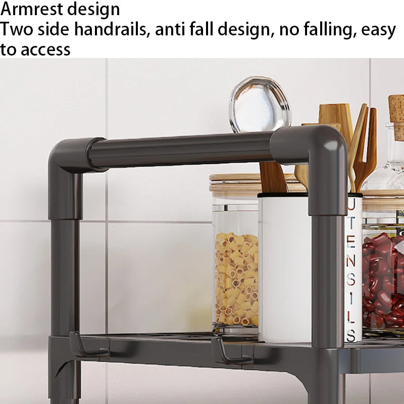 1 Microwave Storage Rack, Space Saving Countertop Kitchen Utensil And Cutlery Storage Rack, Plastic Kitchen Accessory Rack