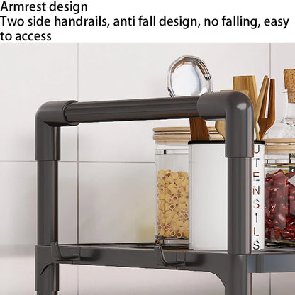 1 Microwave Storage Rack, Space Saving Countertop Kitchen Utensil And Cutlery Storage Rack, Plastic Kitchen Accessory Rack