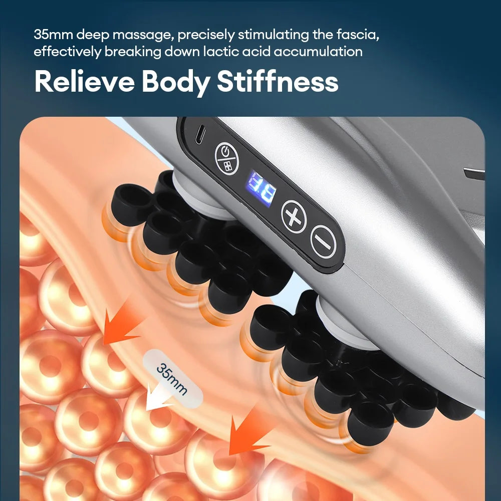 48/66-Head Fascia Gun High Frequency Vibration Body Fascia Massage Gun Back Waist Massager Tool Neck Shoulder Fascia Masajeador