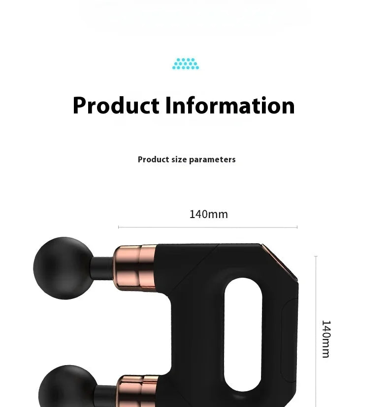 New Products 6 Gears Fascial Gun Double Head Mini Massage Gun Cordless Deep Tissue Vibration Muscle Massage Gun with LED Display