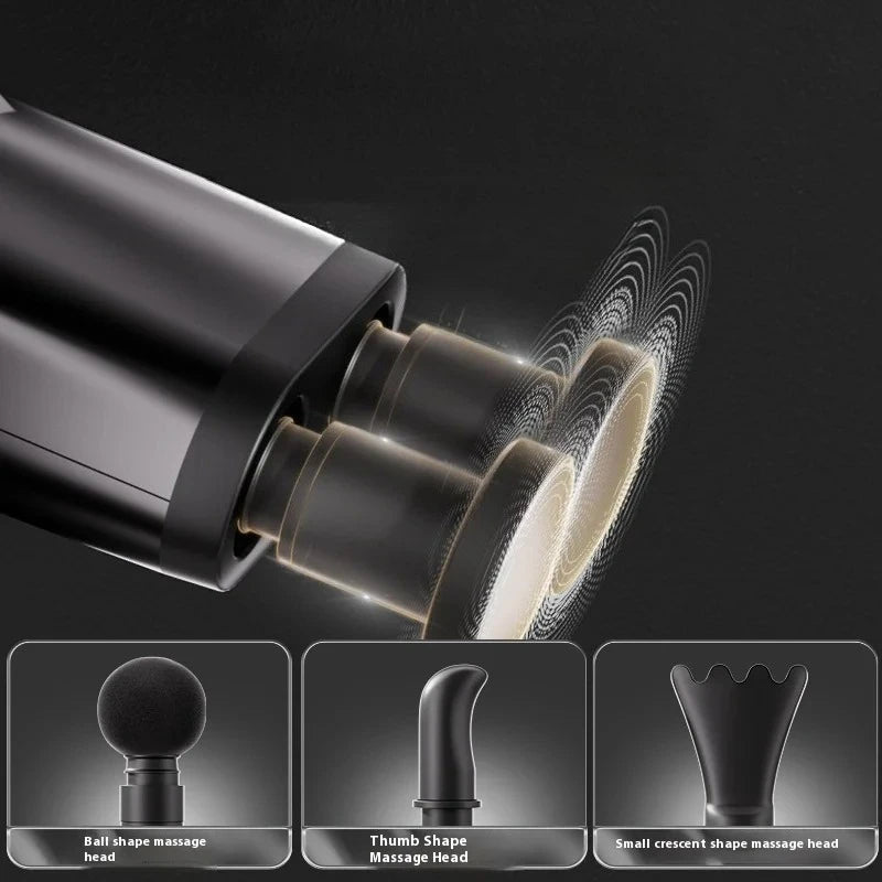 Double Head Handheld Mini Massager Gun with Deep Tissue Percussion Muscle Massage Gun Multifunctional Rechargeable Fascial Gun