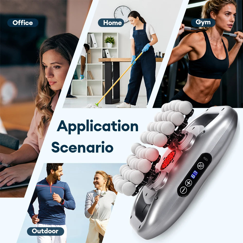48/66-Head Fascia Gun High Frequency Vibration Body Fascia Massage Gun Back Waist Massager Tool Neck Shoulder Fascia Masajeador