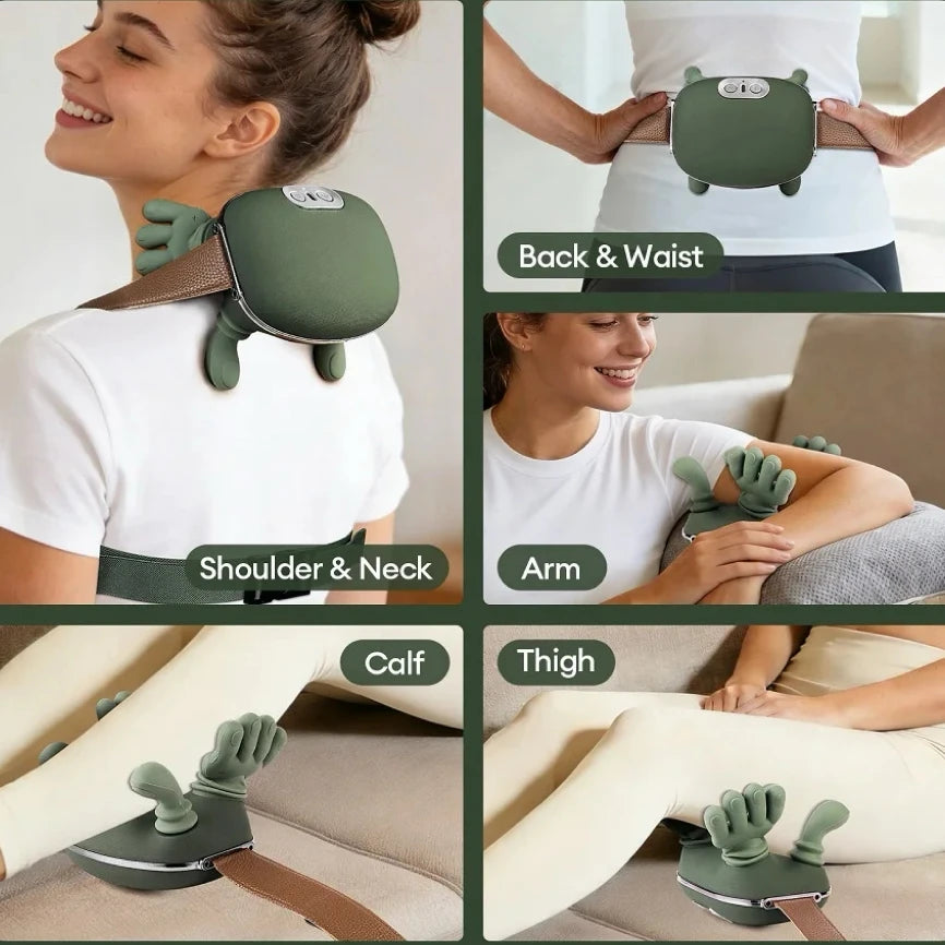 Wireless Neck Cervical Trapezius Kneading Massage Shawl 4D Bionic Finger Neck Shoulder Massager Brushless Motor Neck masajeador