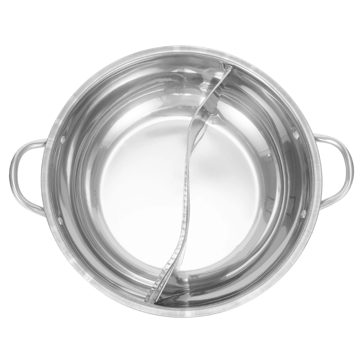 28cm Stainless Steel Twin Divided Double Pot Hotpot Cooker Gas Stove Compatible Pot Chinese Hot Pot Kitchen Soup Cooking Pot
