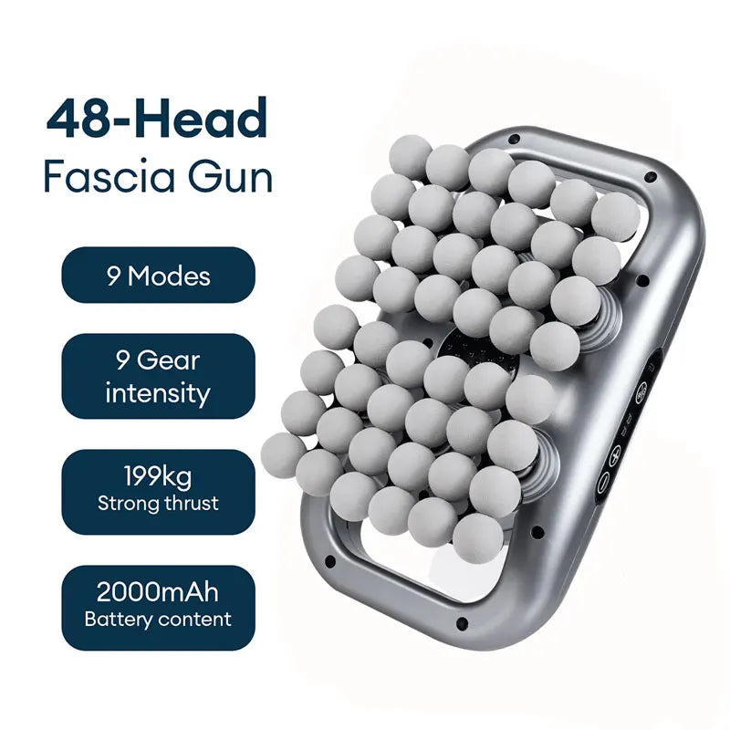 48/66-Head Fascia Gun High Frequency Vibration Body Fascia Massage Gun Back Waist Massager Tool Neck Shoulder Fascia Masajeador