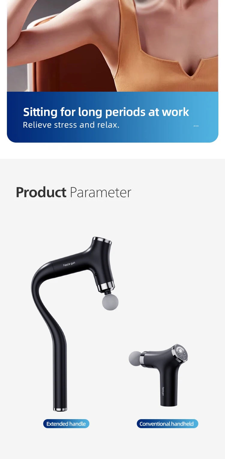 Multifunctional Intelligent Massage Gun Detachable Handheld Long-Handled Elbow Fascia Muscle Relaxation Massager for Home Use