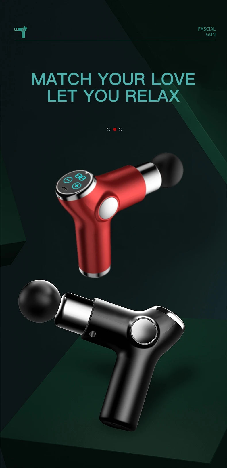 Kh515 Mini Fascia Gun Lcd Portable Muscle Massage Meridian Health Care Sports Relaxation Muscle Gun Electric Fitness Massager