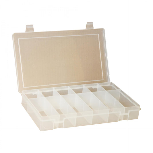 Small Plastic Compartment Box, 12 Offset Openings